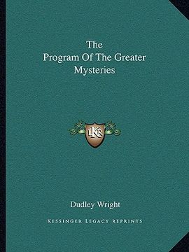 portada the program of the greater mysteries
