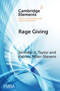 portada Rage Giving (Elements in Public and Nonprofit Administration) (en Inglés)