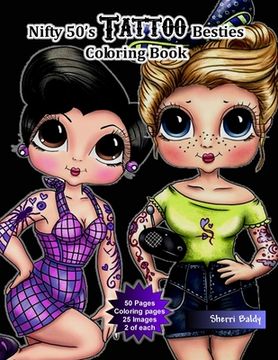 portada Nifty 50's Tattoo Besties Coloring Book (en Inglés)