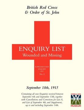 portada british red cross and order of st john enquiry list for wounded and missing: september 18th 1915 (in English)