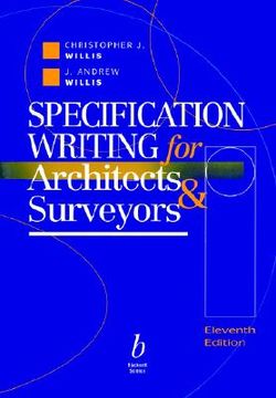 portada specification writing: for architects and surveyors (en Inglés)