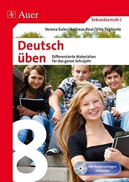 portada Deutsch Üben Klasse 8: Differenzierte Materialien für das Ganze Schuljahr 