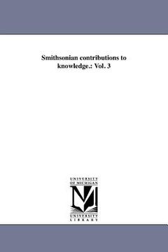 portada smithsonian contributions to knowledge.: vol. 3 (en Inglés)