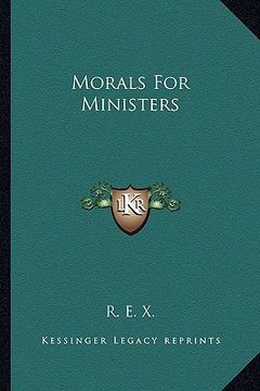 portada morals for ministers (en Inglés)