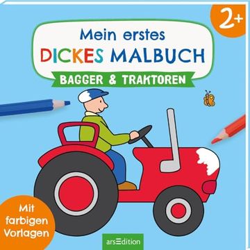 portada Mein Erstes Dickes Malbuch ab 2 - Bagger und Traktoren (en Alemán)