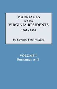 portada marriages of some virginia residents, vol. i (en Inglés)