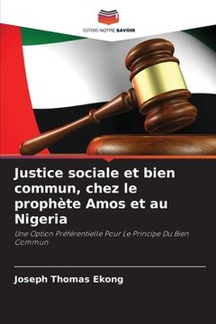 portada Justice sociale et bien commun, chez le prophète Amos et au Nigeria