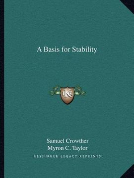 portada a basis for stability (in English)