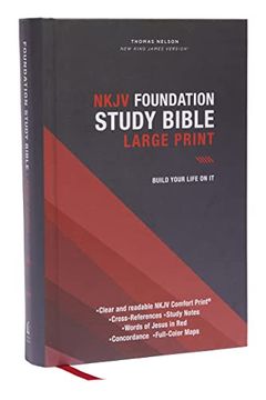 portada Nkjv, Foundation Study Bible, Large Print, Hardcover, red Letter, Comfort Print: Holy Bible, new King James Version (en Inglés)