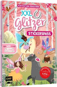 portada Xxl Glitzer-Sticker-Spaß - Ponyhof und Feenzauber (en Alemán)