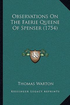 portada observations on the faerie queene of spenser (1754) (in English)