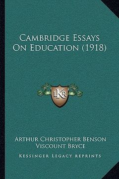 portada cambridge essays on education (1918)