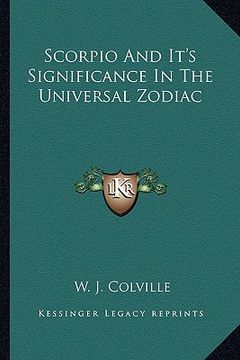 portada scorpio and it's significance in the universal zodiac (in English)