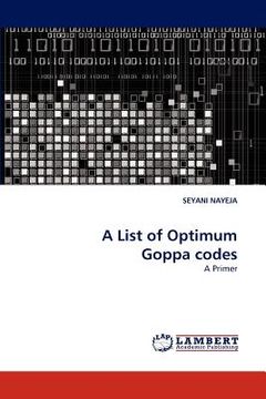 portada a list of optimum goppa codes (en Inglés)