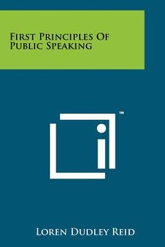 portada first principles of public speaking (en Inglés)