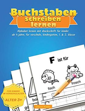 portada Buchstaben Schreiben Lernen: Alphabet Lernen mit Druckschrift für Kinder ab 4 Jahre, für Vorschule, Kindergarten, 1. & 2. Klasse 
