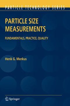 portada particle size measurements: fundamentals, practice, quality (en Inglés)