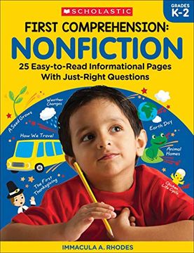 portada First Comprehension: Nonfiction: 25 Easy-To-Read Informational Pages With Just-Right Questions (en Inglés)
