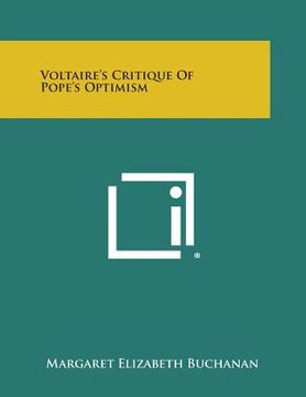 portada Voltaire's Critique of Pope's Optimism (in English)