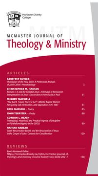 portada McMaster Journal of Theology and Ministry: Volume 22, 2020-2021