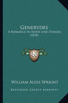 portada generydes: a romance in seven line stanzas (1878) (en Inglés)