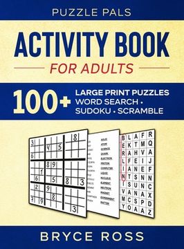 portada Activity Book For Adults: 100+ Large Font Sudoku, Word Search, and Word Scramble Puzzles (in English)