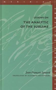 portada lessons on the analytic of the sublime (en Inglés)