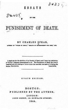 portada Essays on the punishment of death (in English)