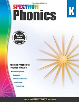 portada Spectrum Phonics, Grade K (en Inglés)