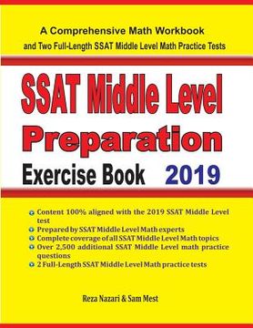 portada SSAT Middle Level Math Preparation Exercise Book: A Comprehensive Math Workbook and Two Full-Length SSAT Middle Level Math Practice Tests (en Inglés)