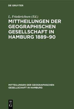 portada Mittheilungen der Geographischen Gesellschaft in Hamburg 1889¿ 90 (en Alemán)