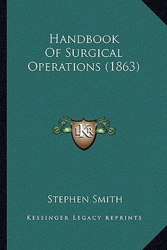 portada handbook of surgical operations (1863)