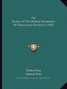 portada the history of the medical department of transylvania university (1905)