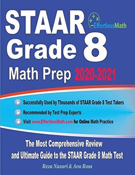 portada Staar Grade 8 Math Prep 2020-2021: The Most Comprehensive Review and Ultimate Guide to the Staar Math Test 