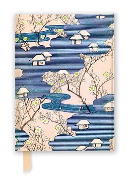portada Japanese Woodblock: Cottages With Rivers & Cherry Blossoms (Foiled Journal) (Flame Tree Notebooks) (en Inglés)