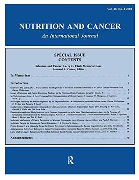 portada Selenium and Cancer: Larry C. Clark Memorial Issue: A Special Issue of Nutrition and Cancer