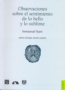portada Observaciones Sobre el Sentimiento de lo Bello y lo Sublime (in Spanish)