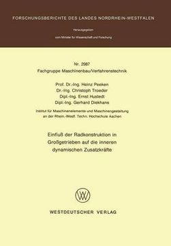 portada Einfluß der Radkonstruktion in Großgetrieben auf die inneren dynamischen Zusatzkräfte (Forschungsberichte des Landes Nordrhein-Westfalen) (German Edition)