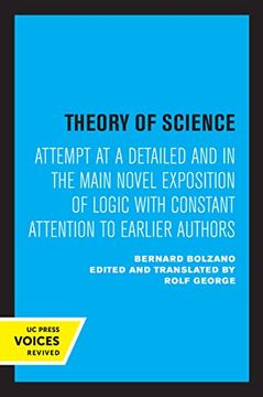 portada Theory of Science: Attempt at a Detailed and in the Main Novel Exposition of Logic With Constant Attention to Earlier Authors (en Inglés)