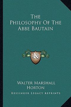 portada the philosophy of the abbe bautain
