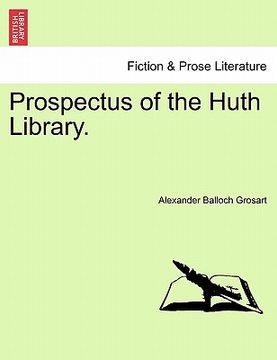 portada prospectus of the huth library. (en Inglés)