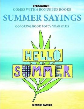 portada Coloring Book for 7+ Year Olds (Summer Sayings) (in English)