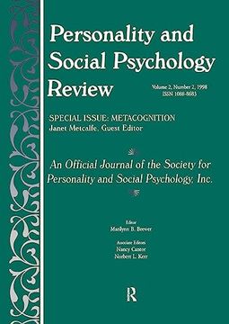 portada Metacognition: A Special Issue of Personality and Social Psychology Review (Personality & Social Psychology Review)