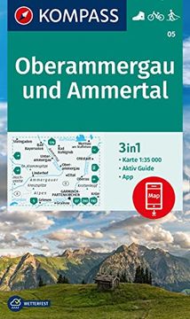 portada Kompass Wanderkarte 05 Oberammergau und Ammertal 1: 35. 000 (en Alemán)