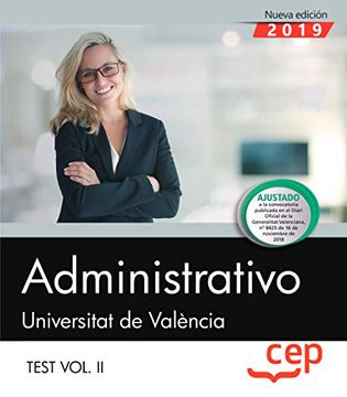 portada Administrativo. Universitat de València. Test Vol. Ii: 2