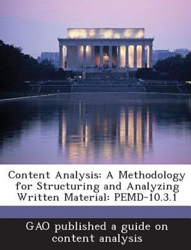 portada Content Analysis: A Methodology for Structuring and Analyzing Written Material: Pemd-10.3.1 (en Inglés)