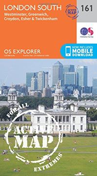 portada London South, Westminster, Greenwich, Croydon, Esher & Twickenham (os Explorer Map) (en Inglés)
