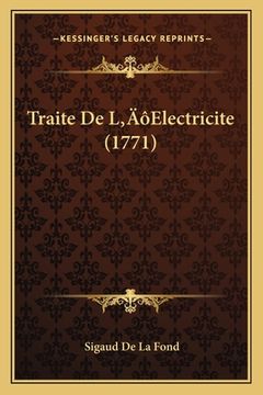 portada Traite De L'Electricite (1771) (en Francés)