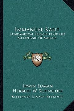 portada immanuel kant: fundamental principles of the metaphysic of morals