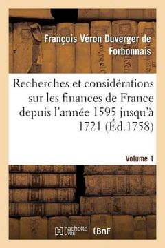 portada Recherches Et Considérations Sur Les Finances de France Volume 1 (en Francés)